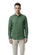 KLASIK 005 Linen Shirt — 100% linen menswear shirt with relaxed collar