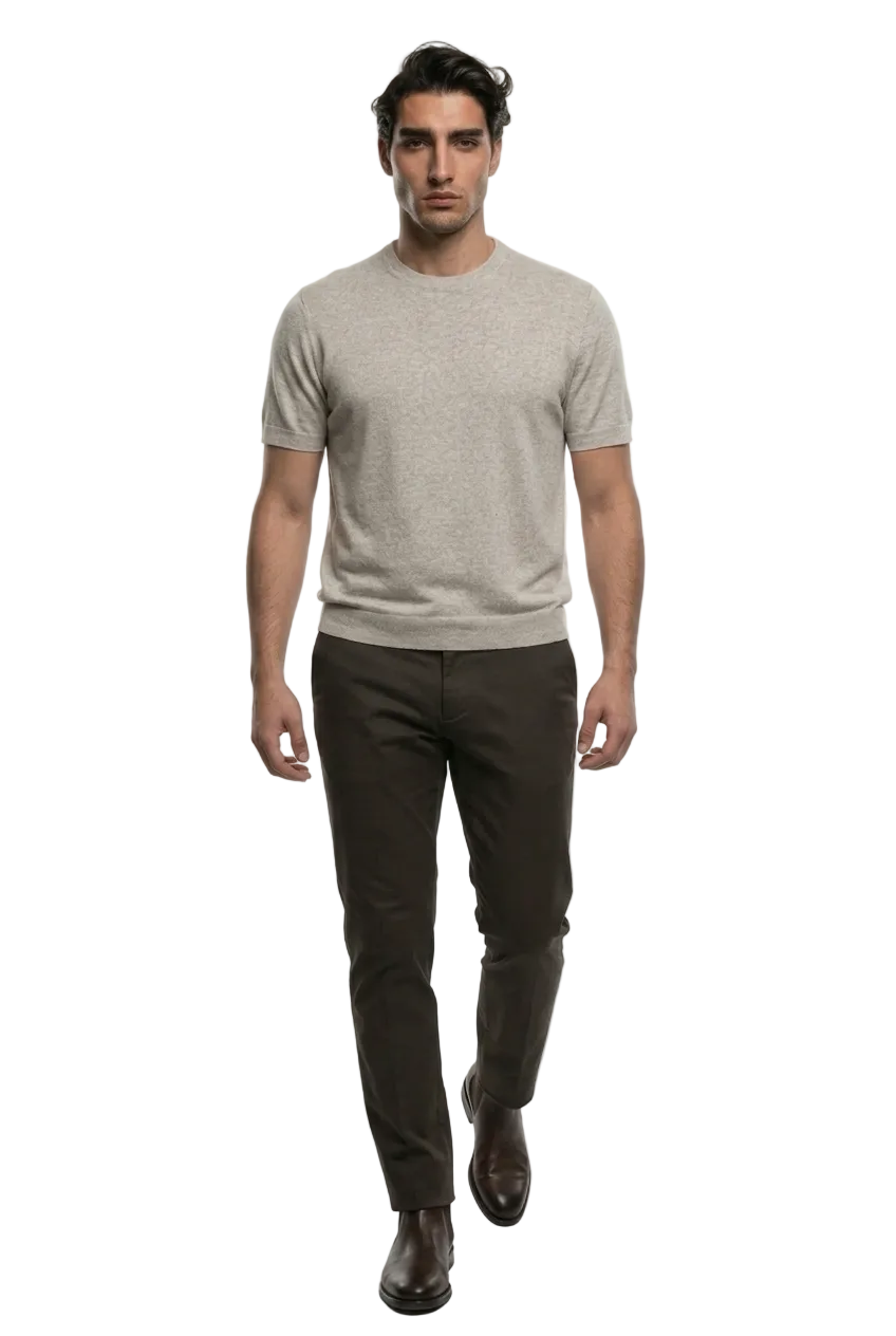 KLASIK 004 The Linen Crew Neck — linen-cotton crew neck tee