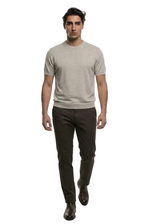 KLASIK 004 The Linen Crew Neck — linen-cotton crew neck tee