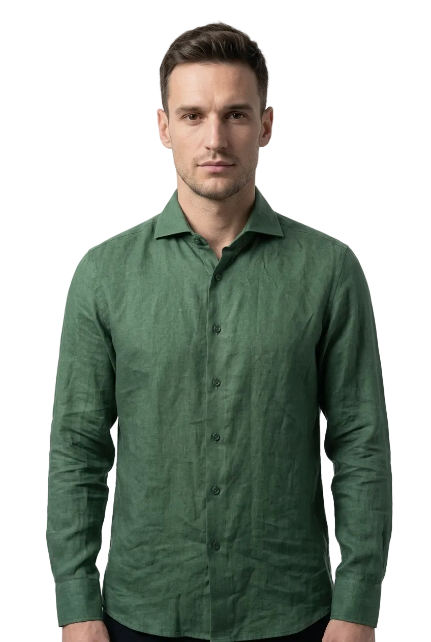 KLASIK 005 Linen Shirt — linen fabric detail