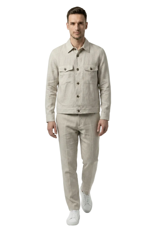 KLASIK 006 The Linen Set — two-piece linen overshirt and matching trousers