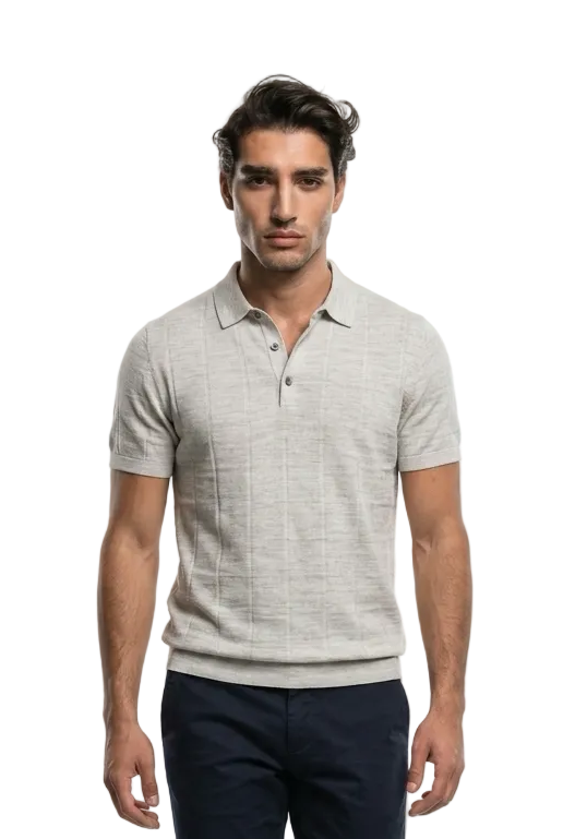KLASIK 001 The Knitted Polo — menswear knitted polo, alternate view