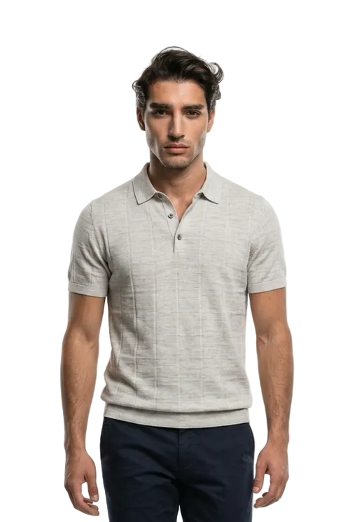 KLASIK 001 The Knitted Polo — menswear knitted polo, alternate view