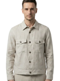 KLASIK 006 The Linen Set — linen overshirt detail